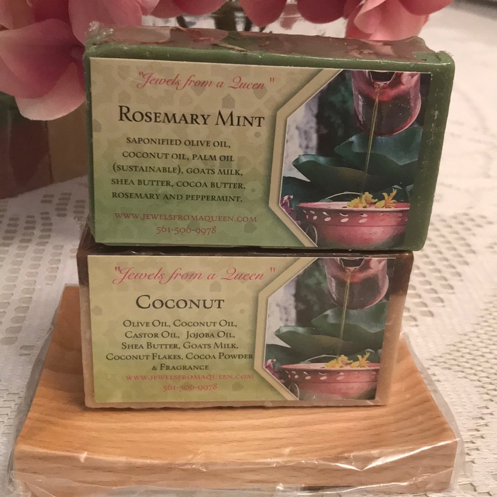 2) Handmade Soaps & 1) Soap Dish